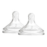 Conjunto De 2 Opções De Tetinas De Boca Larga tetina De Cor Transparente De Nível 2