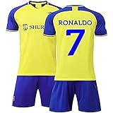 Conjunto De 2 Peças De Camisa De Futebol Para Meninos NO 7 Ron Aldo Jersey Infantil Camisa De Futebol Infantil Camiseta Juvenil Shorts Amarelo 26