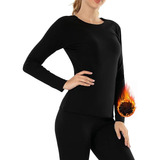 Conjunto De 2 Peças De Roupa Íntima Térmica Feminina De Lã