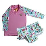 Conjunto De 2 Peças Roupa De Banho Bebê Menina Piscina Praia Camisa Manga Longa Biquini Calcinha Proteção UV 50 2 
