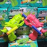 Conjunto De 2 Pistolas De Brinquedo Dinossauro Com 3 Dardos Macios Cada Diversão E Aventura Para As Crianças Estimula A Movimentação E Coordenação Motora Das Crianças