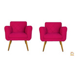 Conjunto De 2 Poltrona Cadeira Isabella Sala De Espera Pink