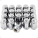 Conjunto De 20 Porcas De Porca De Bolota Com Ponta Fechada Estilo Porca De Bolota 3 38 Polegadas De Comprimento Do Assento De Cone 19 Mm 3 4 Porca De Parafuso De Roda Hexagonal M12x1 75 Cromado 