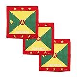 Conjunto De 3 Bandanas De Algodão Grandes Da Motique Accessories Bandeiras De Carribean Red Yellow Green Grenada One Size