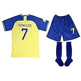 Conjunto De 3 Peças De Camisa De Futebol Para Meninos   7 10  Ron Aldo Mess I Jersey  Kit De Camisa Infantil De Futebol Para Crianças  Amarelo  6 7years