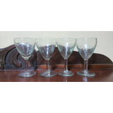 Conjunto De 4 Taças Com Desenho Lapidado antiguidade