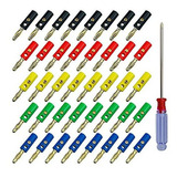 Conjunto De 40 Conectores Banana De 4mm Banhados A Ouro 5