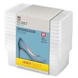 Conjunto De 6 Caixas Para Sapato Shoe Box Tam M 35 A 38 Cristal Ordene
