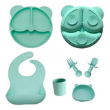 Conjunto De 6 Peças De Louça De Silicone Para Crianças mãe E