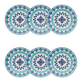 Conjunto De 6 Pratos Fundos Lola 21 5cm Azul Biona