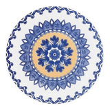 Conjunto De 6 Pratos Sobremesa Floreal La Carreta 21767 20cm Amarelo Azul Oxford