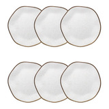 Conjunto De 6 Pratos Sobremesa Maresia Oxford Porcelanas