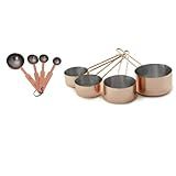 Conjunto De 8 Medidores Aço Inoxidável Para Medição Empilhável Bronze 4 Colheres Medidoras 4 Xícaras Medidoras Próprias Para Ingredientes Secos Ou Líquidos Kit Leve E Fácil De Manusear
