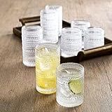 Conjunto De 8 Peças De Copos De Vidro Vintage Com Vidro Antigo Para água Cerveja Refrigerante E Bebidas Pode Ser Lavado Na Lava Louças Pequeno E Grande