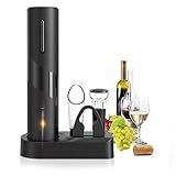 Conjunto De Abridor De Vinho Elétrico Kit De Abridor De Saca Rolhas Automático Abridores Operados Por Bateria Para Garrafas De Vinho Com Cortador De Alumínio Dosador De Arejador