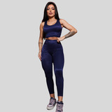 Conjunto De Academia Top E Calça Legging Textura Premium Leg