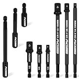 Conjunto De Adaptador De Soquete De Impacto De 9 Peças Adaptador De Soquete De Chave De 1 10 2 Cm 3 20 3 Cm 1 5 1 Cm Extensão De Broca Elétrica Suporte De Broca Quadrado A Hexagonal Adaptador De