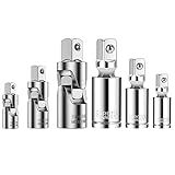 Conjunto De Adaptadores De Soquete Giratório De Junta Universal 6 Peças 1 10 2 Cm 3 8 Pol Extensão De Soquete De Impacto De 1 5 1 Cm Aço CR V