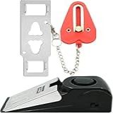 Conjunto De Alarme Portátil De Fechadura E Batente De Porta- Kit De Porta De Segurança Doméstica De Proteção Dupla- Dispositivos De Bloqueio De Hotel De Viagem- Ferramentas De Autodefesa Para Viagem