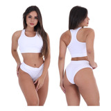 Conjunto De Algodão Penteado Top calcinha Sexy E Conorto
