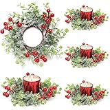 Conjunto De Anéis De Vela De Natal Com Castiçais De Natal Vermelhos Grinaldas De Velas De Natal Centros De Mesa De Natal Para Decorações De Mesa De Natal