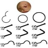 Conjunto De Argolas De Nariz De 18 G E 20 G Para Mulheres E Homens Hipoalergênico Aço Inoxidável Cirúrgico 316L Articulado Segmento Piercing De Nariz Cartilagem De Hélice Brincos Daith Tragus 