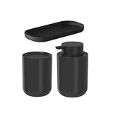 Conjunto De Banheiro Lavabo 3 Pçs Bold Fosco Premium Luxo Preto 