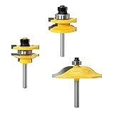 Conjunto De Bits De Roteador De 3 Peças 1 4 De Polegada Haste Rabeting Slot De Roteador Bits Imperial Marcenaria Porta Do Armário Fresadora Ferramenta De Escultura Para Fabricação De Móveis