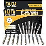 Conjunto De Broca De Carboneto De 10 Peças Haste De 1 8 Polegada Conjunto De Ferramentas Giratórias De Tungstênio Para Iniciantes Acessórios Para Dremel Fordom Dewalt Milwaukee E Moedores Para Entalhe Em Madeira Trabalhos Em Metal Perfuração Gravação