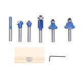 Conjunto De Brocas De Roteador 6 Peças 6 35 Mm De Liga Fresadora Brocas De Madeira Broca De Gravura CNC Para Trabalhar Madeira
