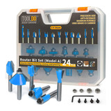 Conjunto De Brocas De Roteador Tooldo 24 Peças 24a 24 Uni