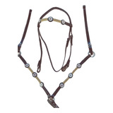 Conjunto De Cabeçada Peitoral Luxo Mangalarga