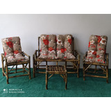 Conjunto De Cadeiras De Bambu Sofá Poltonas Kit Namoradeira