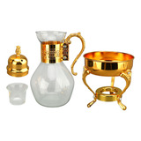 Conjunto De Cafeteira De Vidro Aquecível Tampa E Copo De Ja