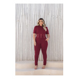 Conjunto De Calça Blusa Manga Princesa Plus Size M G Gg G1