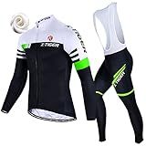 Conjunto De Camisa De Ciclismo Masculino X Tiger Conjunto De Manga Longa Para Ciclismo Com Bretelle Acolchoados De Gel 5D Conjunto De Roupas De Ciclismo Para MTB Road Bike Verde M 