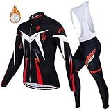 Conjunto De Camisa De Ciclismo Masculino X Tiger Conjunto De Manga Longa Para Ciclismo Com Bretelle Acolchoados De Gel 5D Conjunto De Roupas De Ciclismo Para MTB Road Bike Vermelho