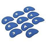 Conjunto De Capas De Ferro De Golfe 10 Peças Capa De Cabeça De Ferro De Golfe Com Números Material De Pano Ok Capa Protetora Macia Transparente Para Exercício De Golfe Azul 
