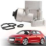 Conjunto De Carcaça De Filtro De Refrigerador De óleo De Alumínio Compatível Com VW Amarok Passat 2012 2014 Compatível Com Audi A3 Q3 2012 2014 2 0L Diesel Conjunto De Caixa De Filtro De óleo Do