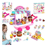 Conjunto De Carrinho De Brinquedo De Sorvete Para Crianças D