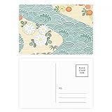 Conjunto De Cartão Postal De Aniversário Com Estampa De Folhas De Flores No Japão