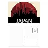 Conjunto De Cartão Postal Do Japão Com Desenho De Ponto De Referência De Arquitetura Cartão De Agradecimento Por Correio De Aniversário