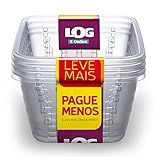 Conjunto De Cesto Organizador Plástico Médio De 3 Litros Leve 4 Pague 3 Cor Cristal Linha Log Ordene 