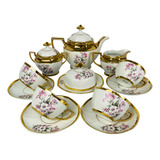 Conjunto De Chá Em Porcelana Schmidt Dourado