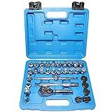 Conjunto De Chaves De Plugue De Drenagem 32 Peças Kit De Remoção De Plugue De Drenagem De óleo De Acionamento Compatível Com GM VW Ford Mercedes Audi BMW Com Soquete Torx Hexagonal Triangular Quadrado Para Cárter De óleo Eixo Traseiro Diferencial Caixa De Engrenagens