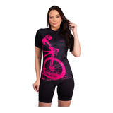 Conjunto De Ciclismo Ciclista Bermuda E Camisa Feminino Ge