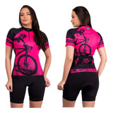Conjunto De Ciclismo Ciclistas Bermuda Camisa Feminino
