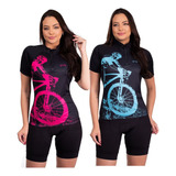 Conjunto De Ciclismo Ciclistas Bermuda E Camisa Feminino Ge