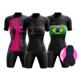 Conjunto De Ciclismo Feminino Espuma Camisa