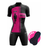 Conjunto De Ciclismo Feminino Espuma Camisa